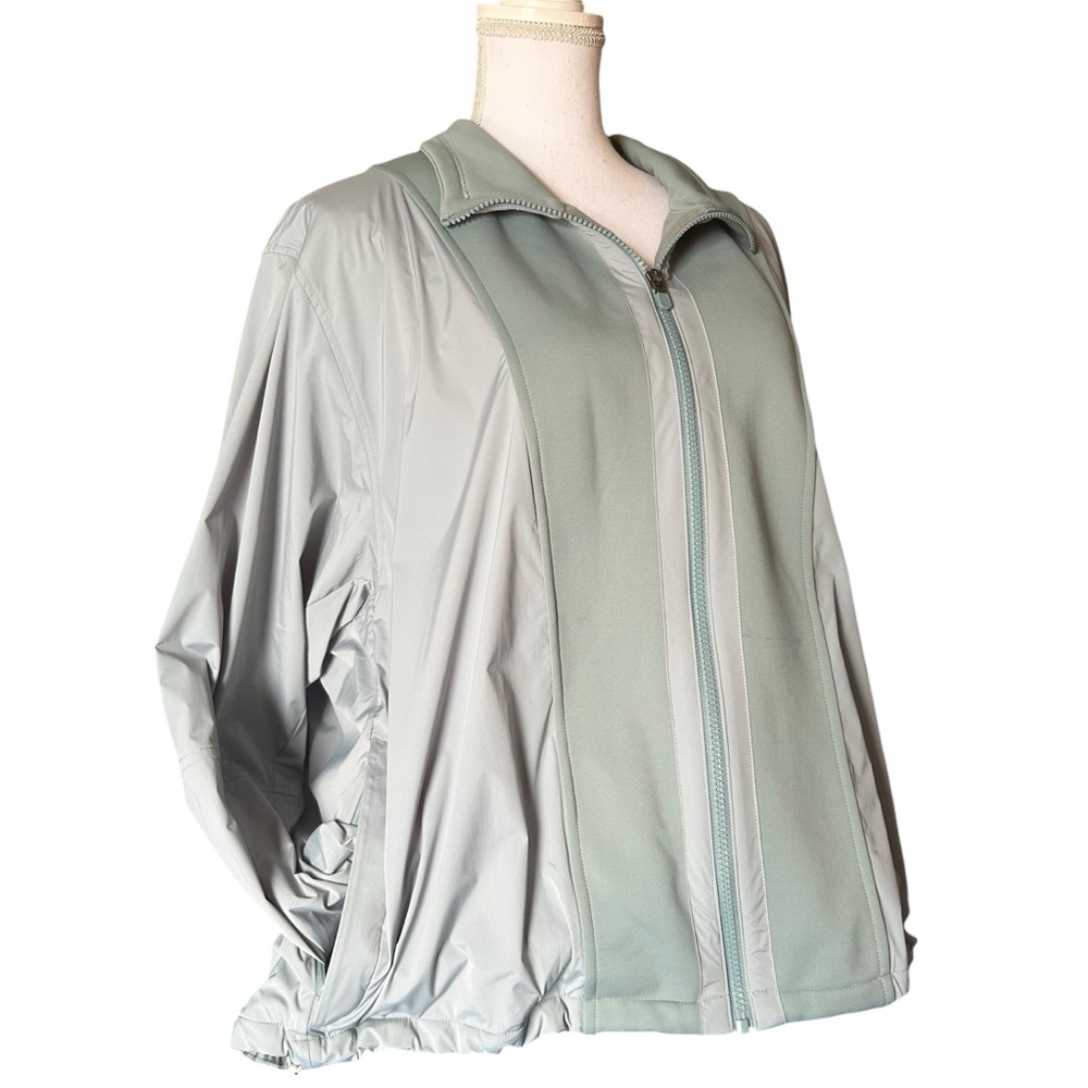 Athleta Evolve Hybrid Fleece Jacket women’s size 1X green athletic running flaw